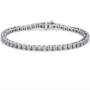 14k White Gold Tennis Bracelet 3.5ct Round Diamond